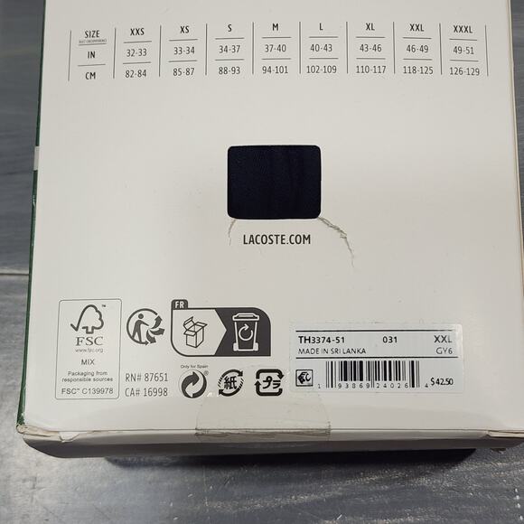 Lacoste Black V Neck T Shirts XXL Slim Fit 100% Cotton 3 Pack Open Box - Picture 3 of 6